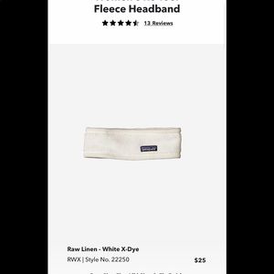 Patagonia Fleece Head Band - One Size - Never worn